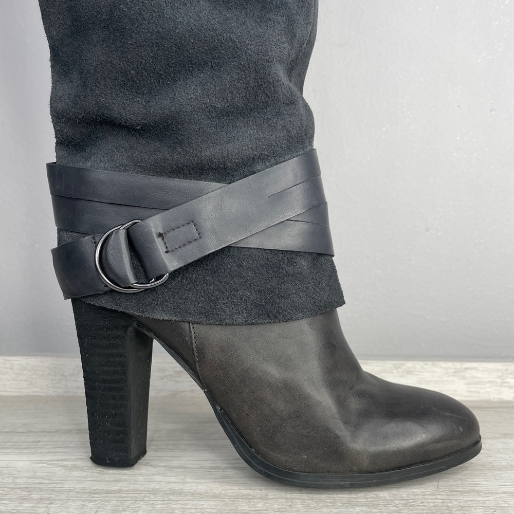 Like New! Carlos by Carlos Santana Mystery gray suede and leather boots size 8 - Picture 4 of 11